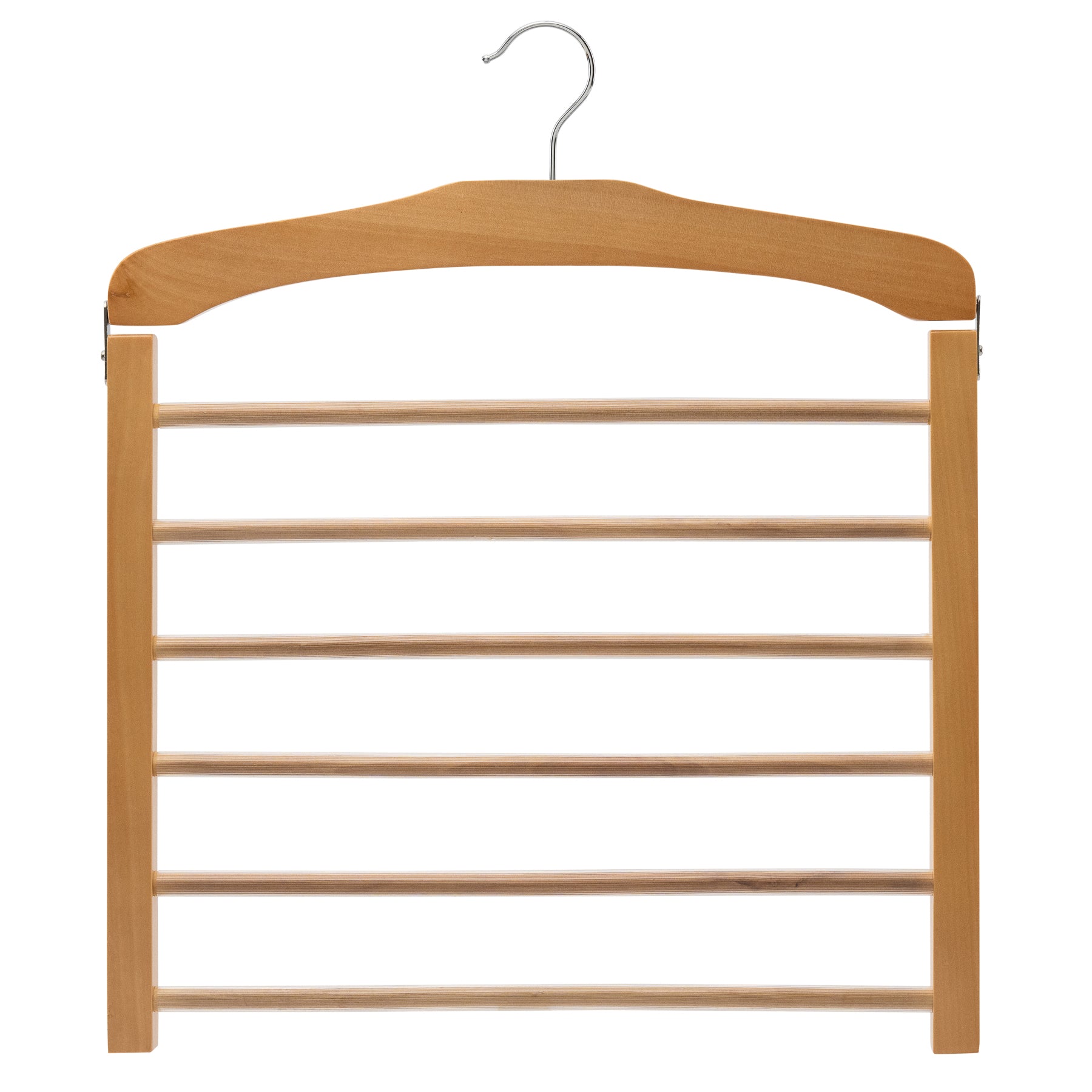 Natural Wooden Multiple Tiered Pant Hanger - Extra Thick Timber Finish - Sold in 1/5 - Hangersforless