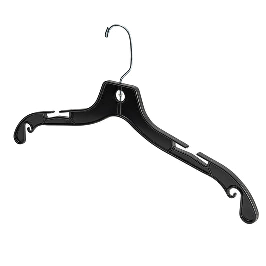 Black Plastic Clothes Hanger - 43cm - (Sold in Bundles of 25/50/100)