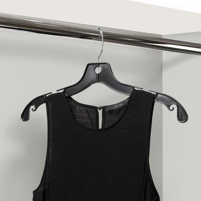 Black Plastic Clothes Hanger - 43cm - (Sold in Bundles of 25/50/100)