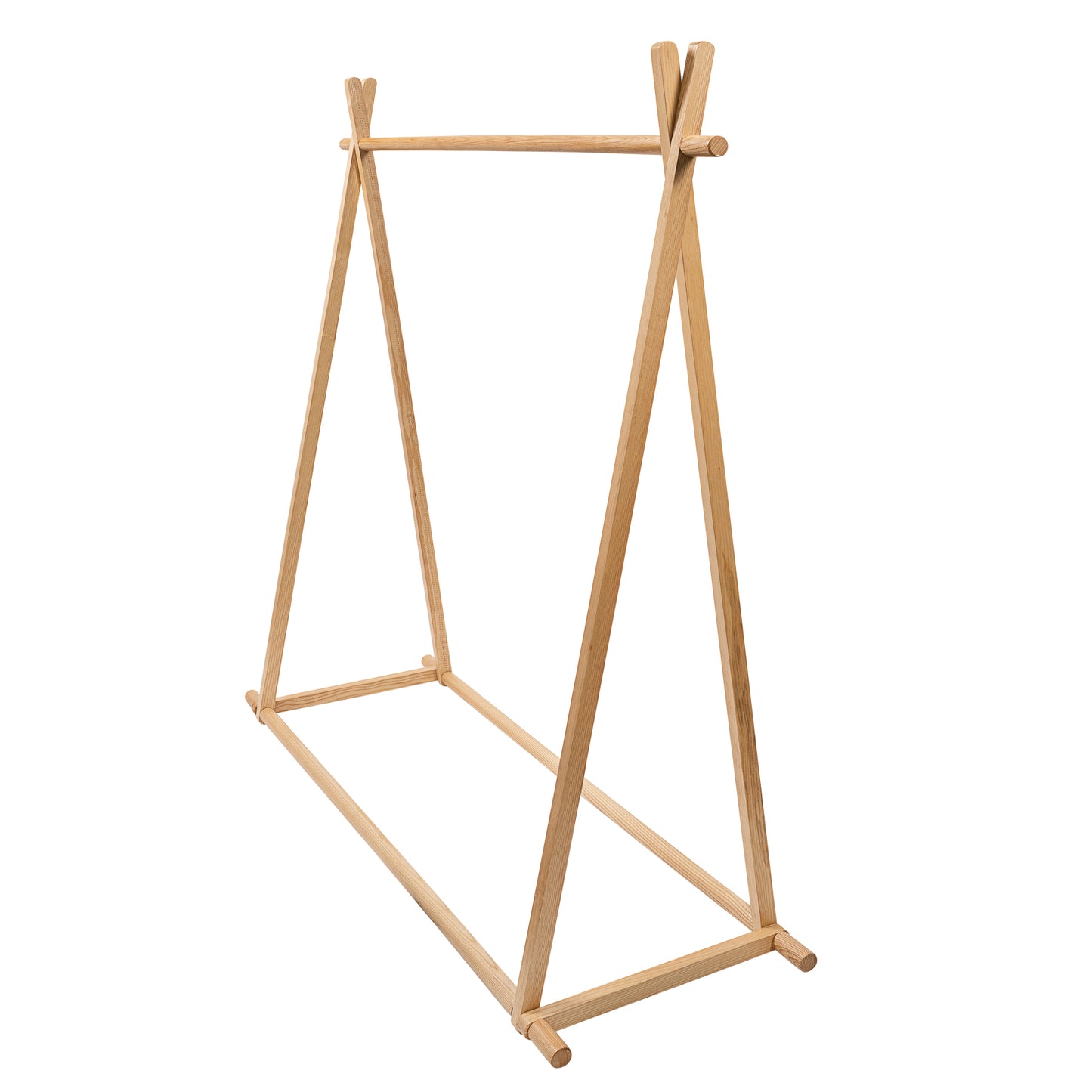 Heavy Duty Ash Wood Clothing Rack - 100kgs Weight Capacity - Extra Thick Solid Ash Wood Rails