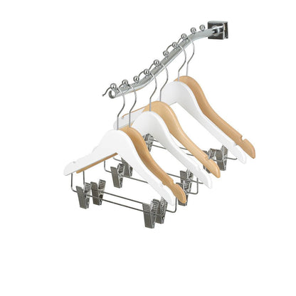 25cm Baby Size Natural Wood Hanger With Clips (Sold in Bundles of 25/50/100) - Hangersforless