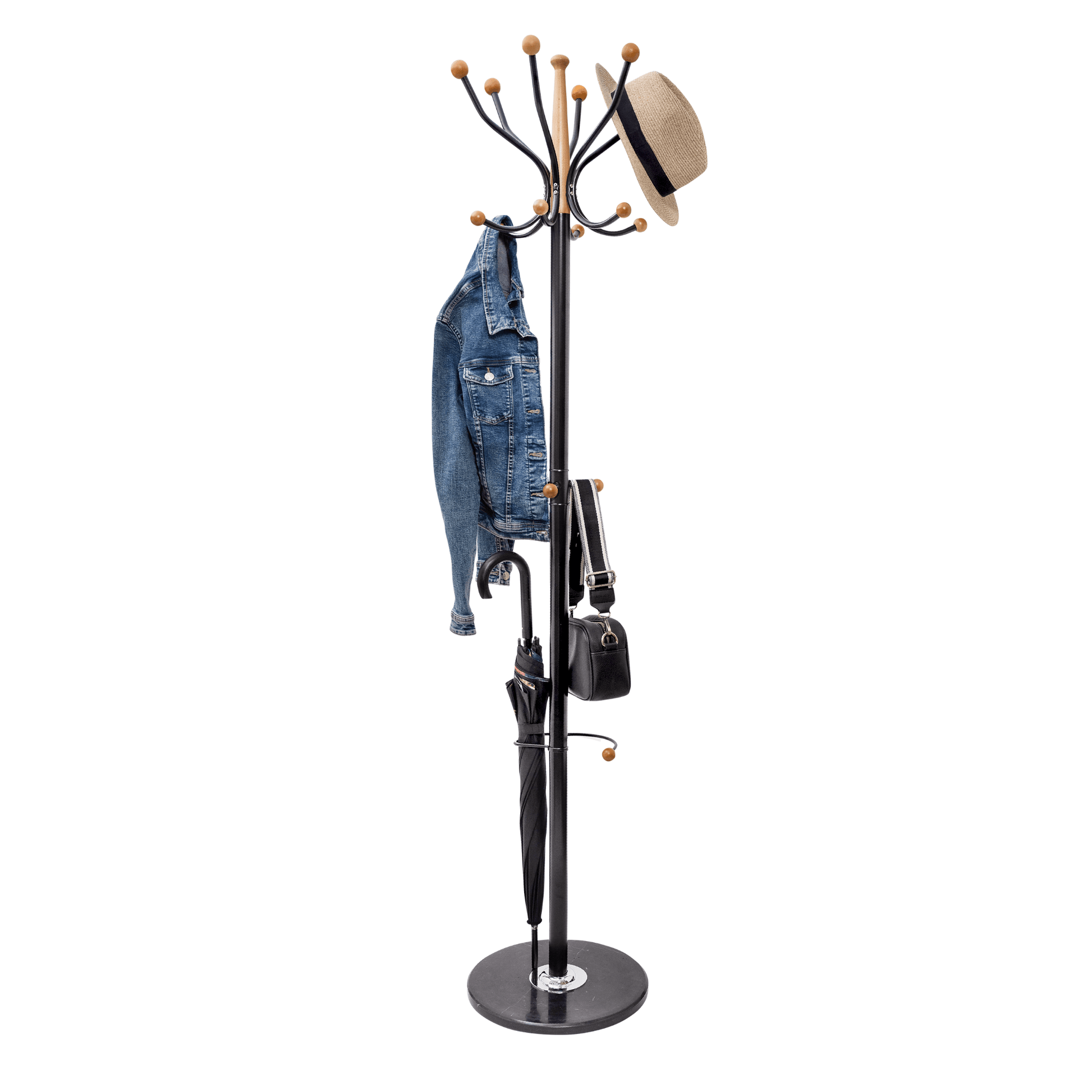 Black Coat Rack Stand Heavy Duty Durable Top Quality - Main Image