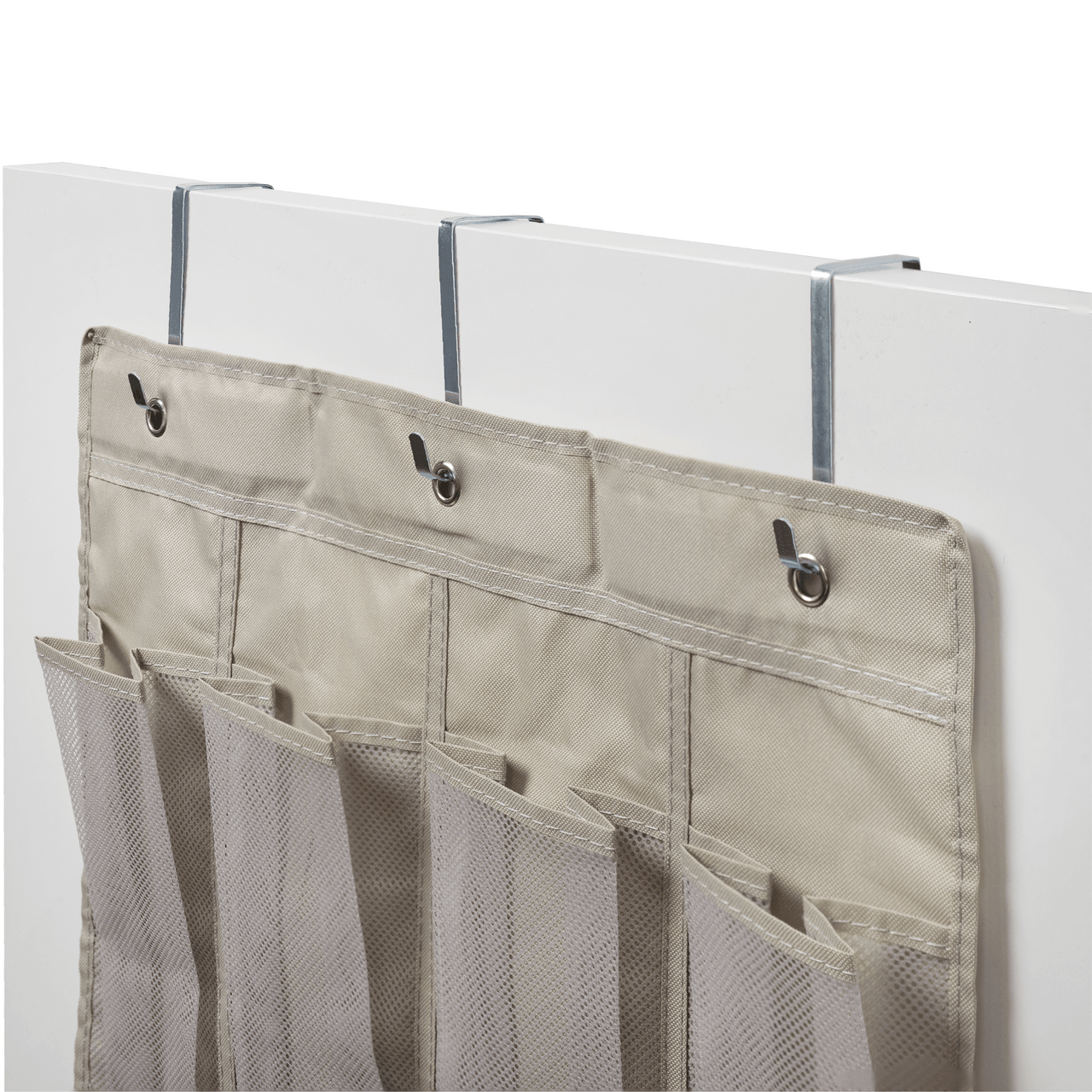 Over-the-Door Hanging Organizer - Grey - With 24 Large Mesh Pocket - Hangersforless