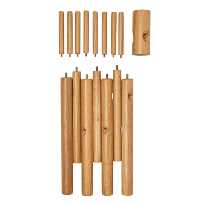Natural Wood Coat Rack Stand, 8 Hooks - Solid Oak - Easy Installation - Hangersforless