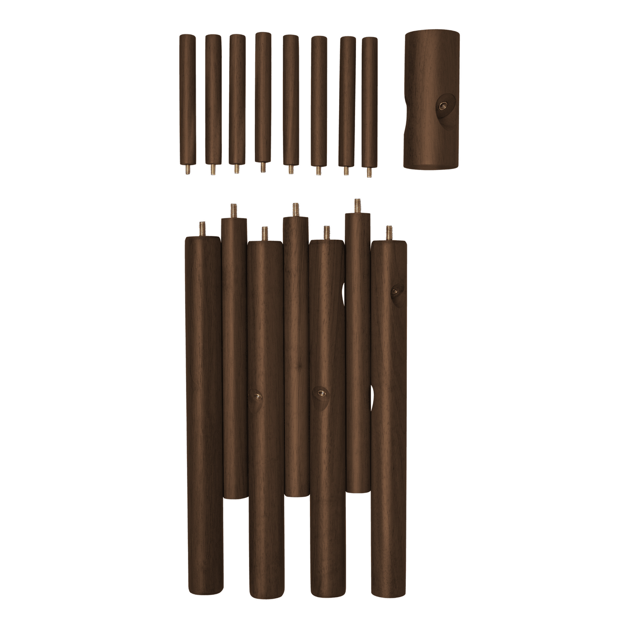 Dark Brown Wood Coat Rack Stand, 8 Hooks - Solid Oak - Easy Installation - Hangersforless