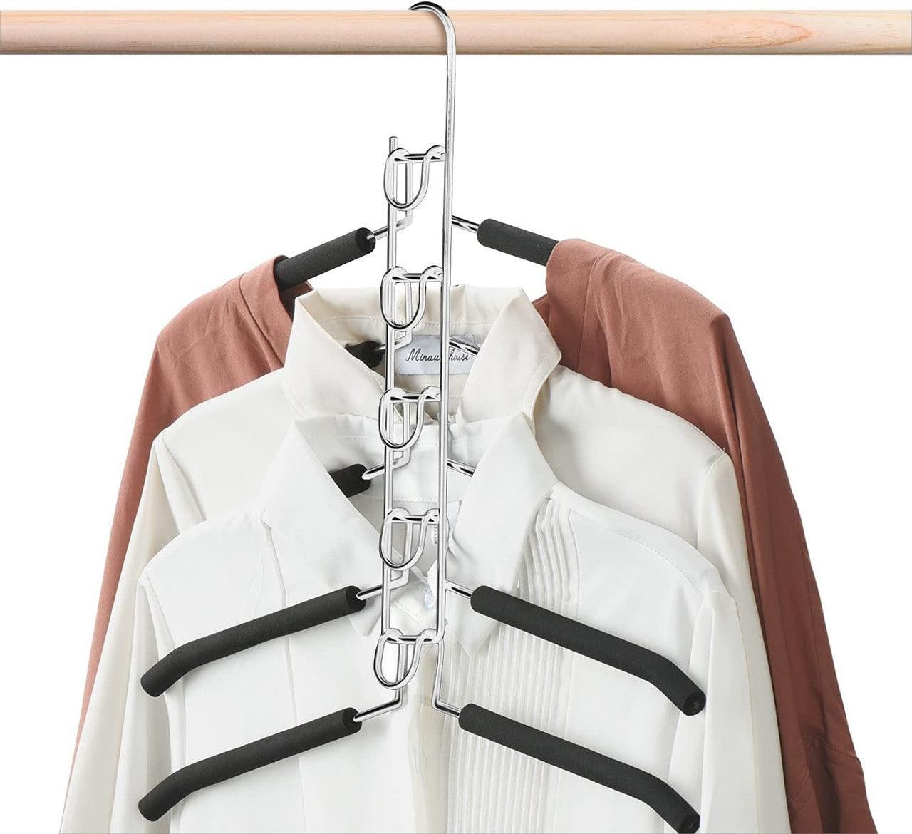 Detachable Anti Slip Multi Layers Metal Coat Hangers - 43cm - with Foam Cover Sold in 1/3/5 - Hangersforless