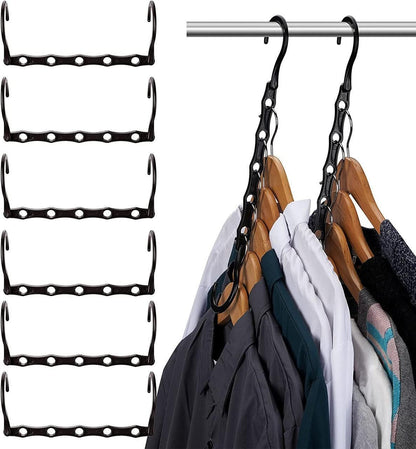 Space Saving ABS Plastic Hangers - Black - Sold in 5 Pack - Hangersforless