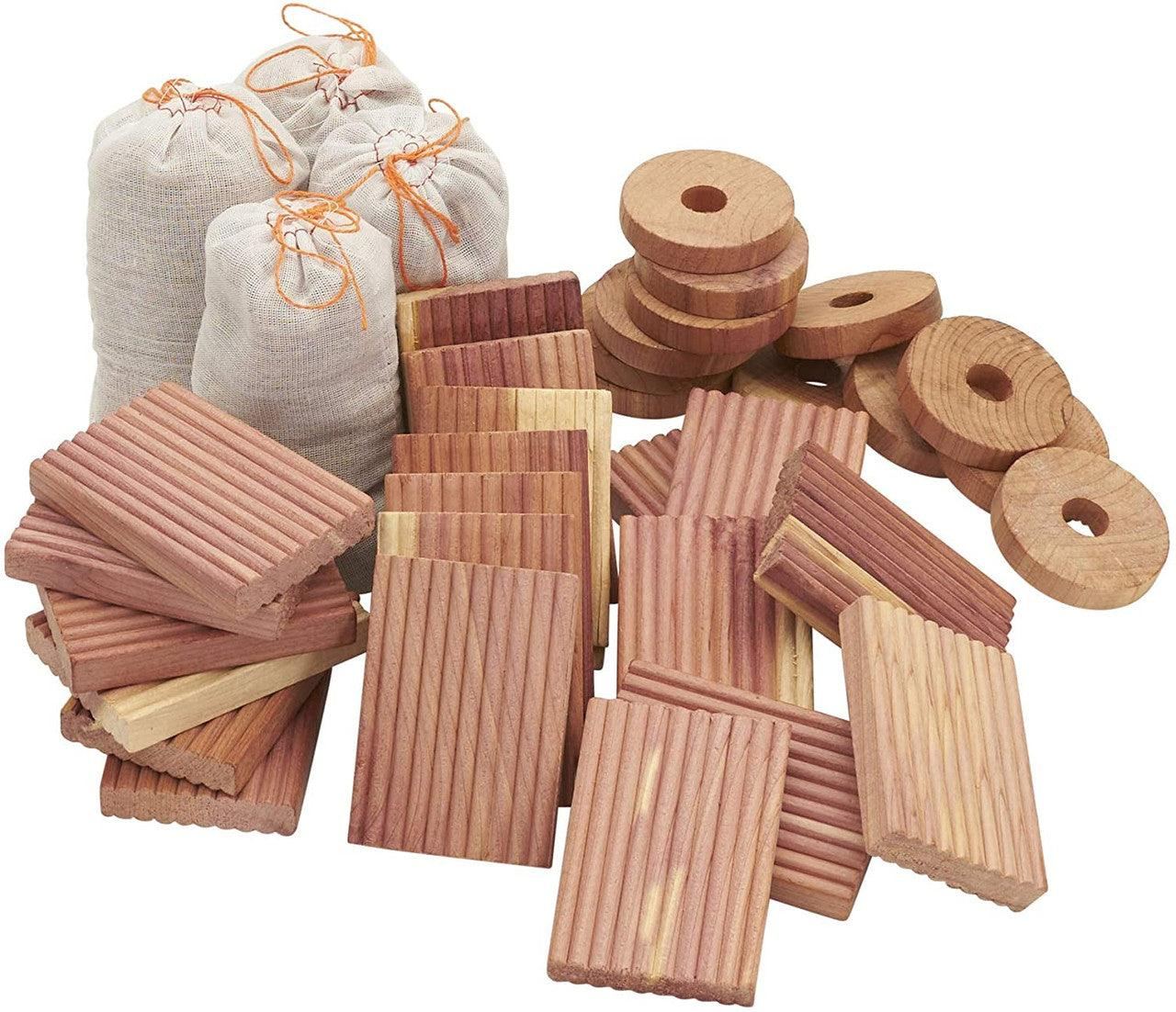 Cedar Storage Accessories-  Natural Aromatic Red Cedar -  Set of 34/96/102 items - Hangersforless