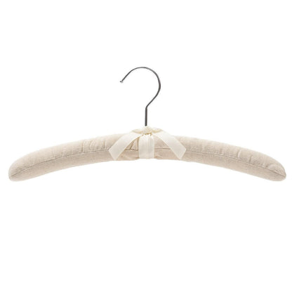 Padded Coat Hangers With Chrome Hook - Natural Canvas - 38cm X 45mm Thick (Sold in Bundles of 25/50) - Hangersforless