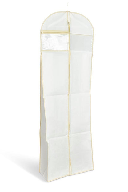 Wedding Dress Garment Bag White with Ivory Trim Sold in 1/3/5 - Hangersforless