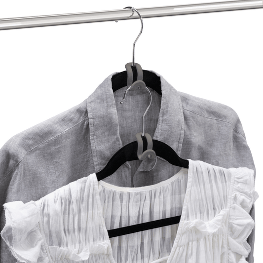 Grey Velvet Cascading Hook Works for all Hangers (Sold in of 10/30/50) - Hangersforless