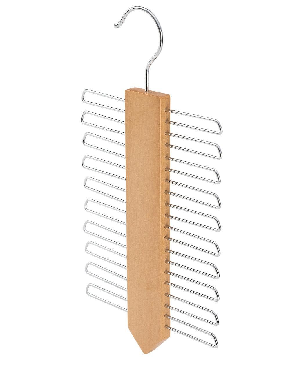 Natural Wood Vertical Tie Hanger Sold in 1/5/10 - Hangersforless