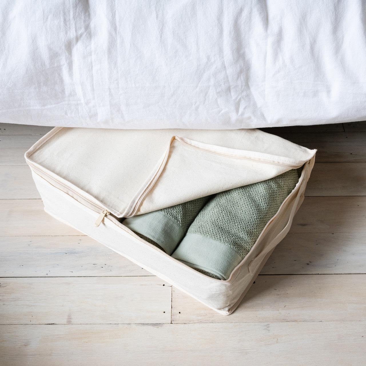 Premium Canvas Cotton Storage Bags Underbed Handmade Foldable