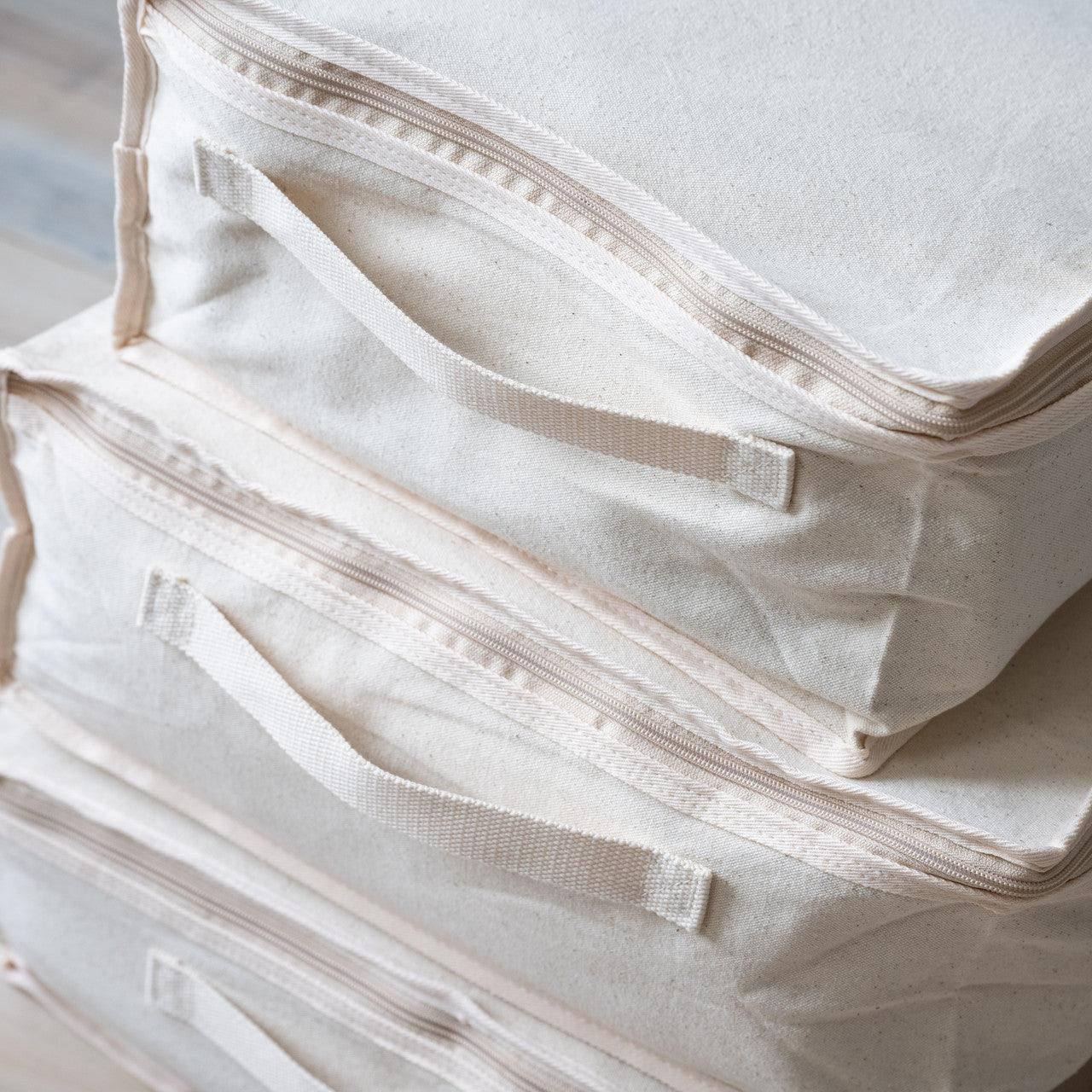 Cotton Storage Bags - 10oz Thick Pure Cotton Fabric  - 6 Pack - (Small X 2 + Medium X 2 + Large X 2) - Hangersforless